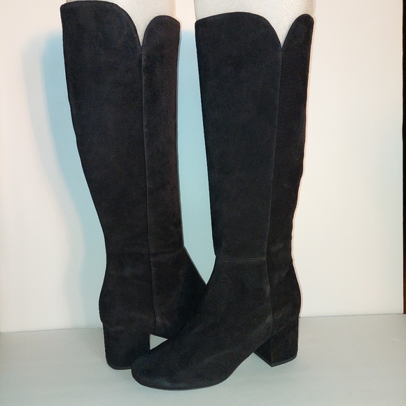 NIB Cole Haan Sz 8M Denise Suede Block Heel Knee High Boots - Picture 1 of 7